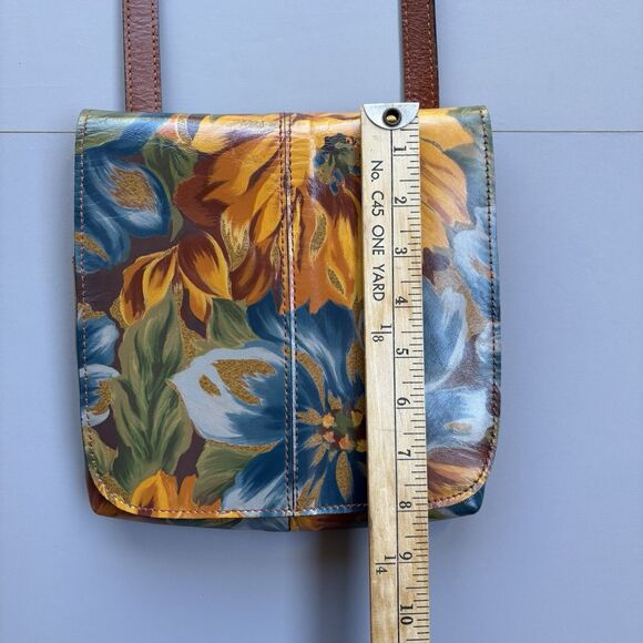 Patricia Nash Norwich Leather Crossbody Bag-Marigold Harvest Boho Floral Suede - Picture 6 of 13